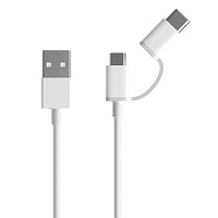 картинка Кабель Xiaomi Mi 2-in-1 USB Cable Micro USB to Type C (100cm) магазин Fastoo являющийся официальным дистрибьютором в России 