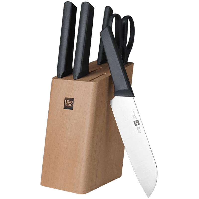 thumb картинка Набор кухонных ножей Xiaomi Huo Hou Fire Kitchen Steel Knife Set с подставкой (6 предметов) от магазина Fastoo