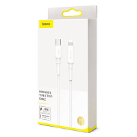 картинка Кабель Baseus Mini White Type-C to iP Cable (USB-C - Lightning) 18W  магазин Fastoo являющийся официальным дистрибьютором в России 